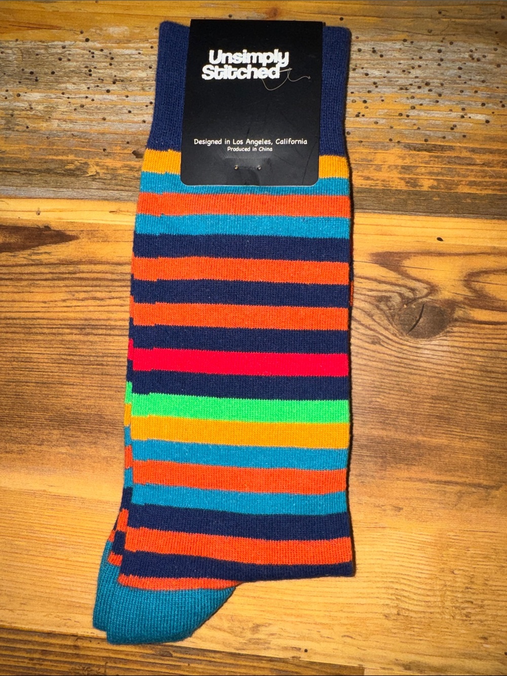 Men's Navy Multicolor Stripe Socks